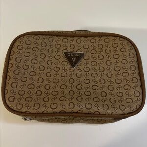 GUESS Tan Monogram Toiletry Bag